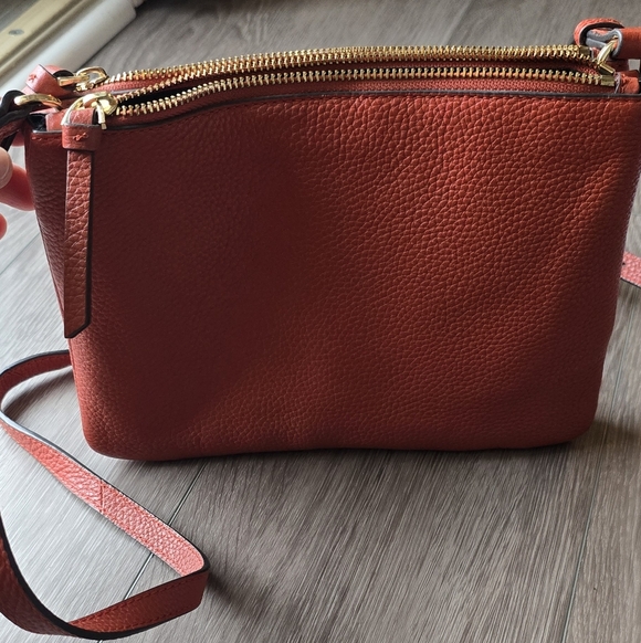Vince Camuto Gally Crossbody bag Paprika Burnt Red Genuine Leather Gold Hardware - Picture 7 of 12